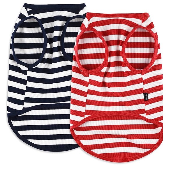 CtilFelix Dog Shirt - Adorable Striped Stretchy Vest Shirt, Size 5X Pet Apparel - Picture 2 of 6